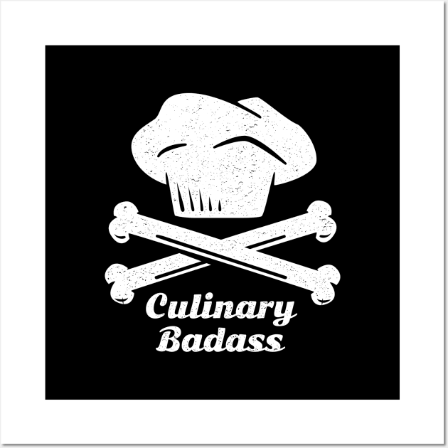 Chef Culinary Badass Hat Crossbones Wall Art by propellerhead